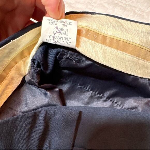 Theory Womens Size 10 Navy Blue Wide Leg Trouser Dress Pant Wool *flawed* - Picture 6 of 16